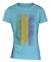 Gabon Faded Flag Ladies T-Shirt