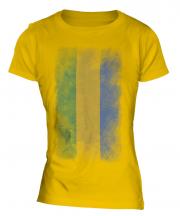 Gabon Faded Flag Ladies T-Shirt