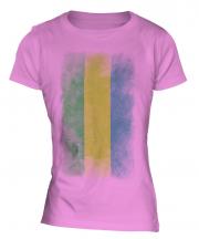 Gabon Faded Flag Ladies T-Shirt