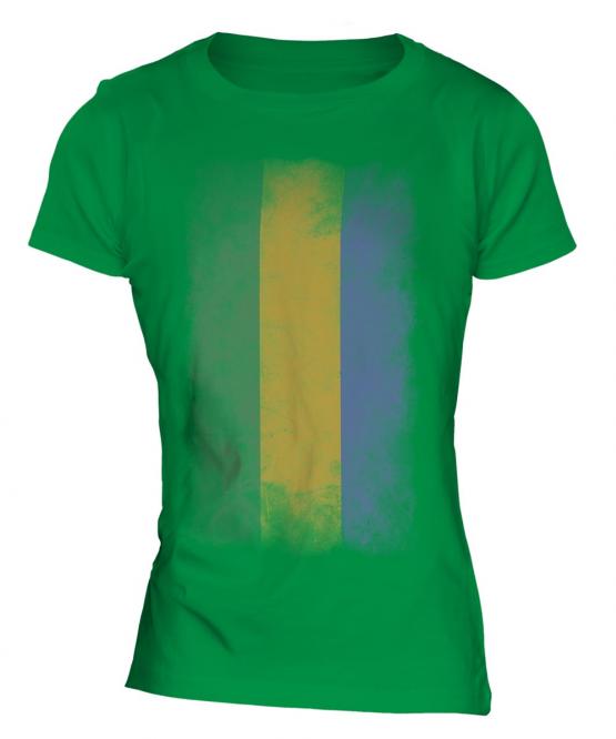 Gabon Faded Flag Ladies T-Shirt