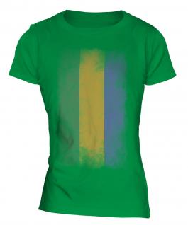 Gabon Faded Flag Ladies T-Shirt
