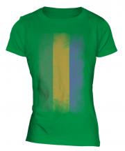 Gabon Faded Flag Ladies T-Shirt