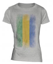 Gabon Faded Flag Ladies T-Shirt