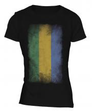 Gabon Faded Flag Ladies T-Shirt