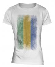 Gabon Faded Flag Ladies T-Shirt