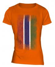 Gambia Faded Flag Ladies T-Shirt