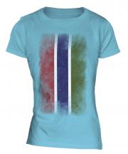 Gambia Faded Flag Ladies T-Shirt