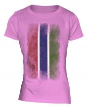 Gambia Faded Flag Ladies T-Shirt
