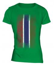 Gambia Faded Flag Ladies T-Shirt