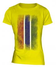 Gambia Faded Flag Ladies T-Shirt