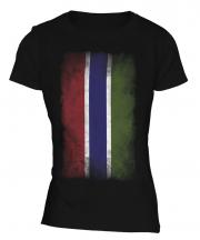 Gambia Faded Flag Ladies T-Shirt
