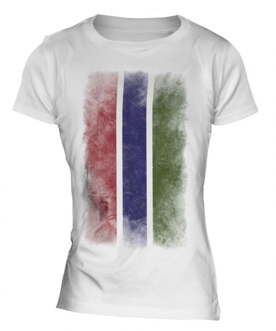 Gambia Faded Flag Ladies T-Shirt