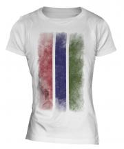 Gambia Faded Flag Ladies T-Shirt