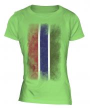 Gambia Faded Flag Ladies T-Shirt
