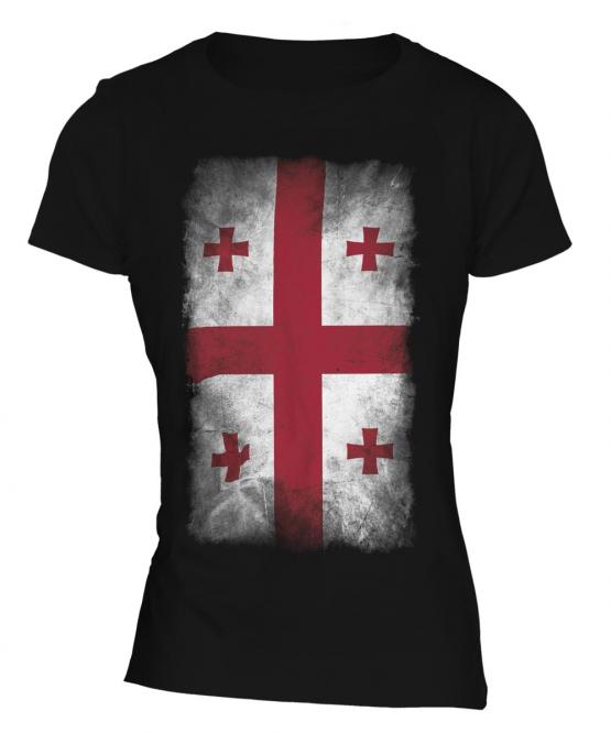 Georgia Faded Flag Ladies T-Shirt