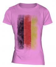 Germany Faded Flag Ladies T-Shirt