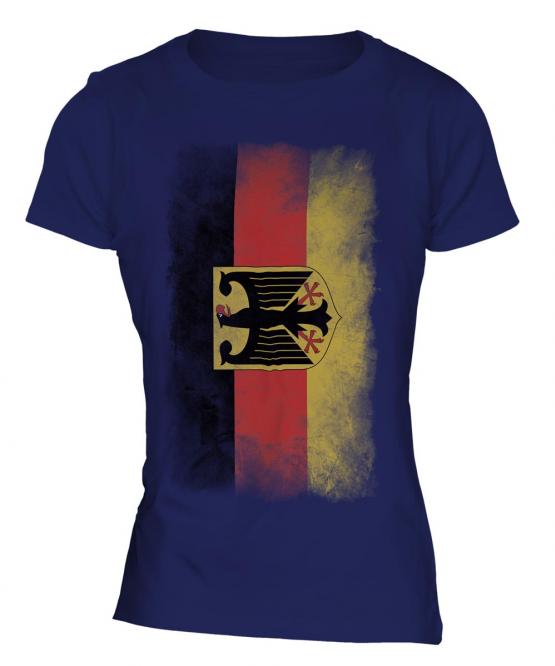 Germany State Faded Flag Ladies T-Shirt