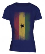 Ghana Faded Flag Ladies T-Shirt