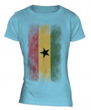 Ghana Faded Flag Ladies T-Shirt