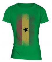 Ghana Faded Flag Ladies T-Shirt
