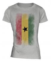 Ghana Faded Flag Ladies T-Shirt