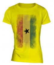 Ghana Faded Flag Ladies T-Shirt