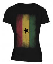 Ghana Faded Flag Ladies T-Shirt