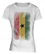 Ghana Faded Flag Ladies T-Shirt