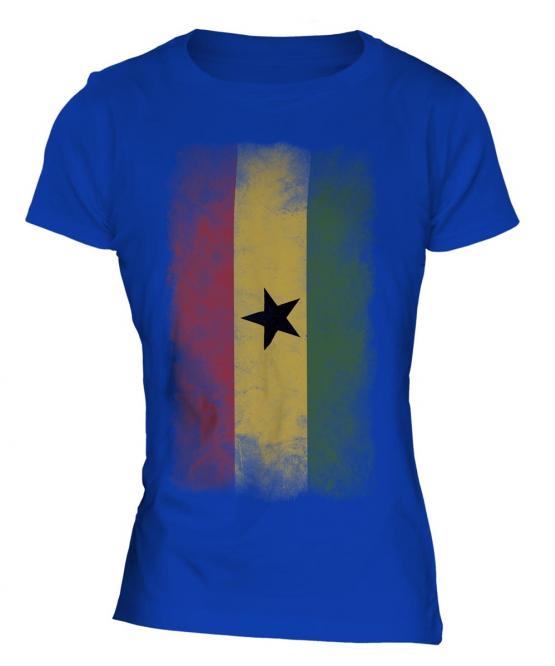 Ghana Faded Flag Ladies T-Shirt