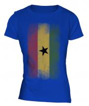 Ghana Faded Flag Ladies T-Shirt