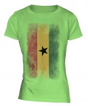 Ghana Faded Flag Ladies T-Shirt