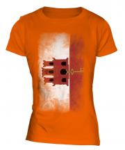 Gibraltar Faded Flag Ladies T-Shirt