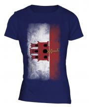 Gibraltar Faded Flag Ladies T-Shirt