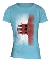 Gibraltar Faded Flag Ladies T-Shirt