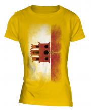 Gibraltar Faded Flag Ladies T-Shirt