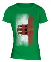 Gibraltar Faded Flag Ladies T-Shirt