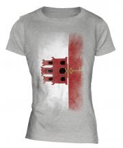 Gibraltar Faded Flag Ladies T-Shirt