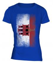 Gibraltar Faded Flag Ladies T-Shirt