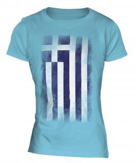 Greece Faded Flag Ladies T-Shirt