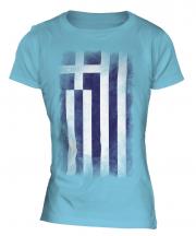 Greece Faded Flag Ladies T-Shirt