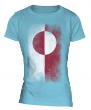 Greenland Faded Flag Ladies T-Shirt