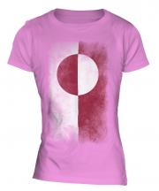 Greenland Faded Flag Ladies T-Shirt