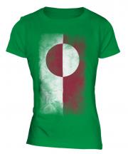 Greenland Faded Flag Ladies T-Shirt
