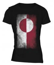 Greenland Faded Flag Ladies T-Shirt