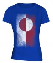 Greenland Faded Flag Ladies T-Shirt