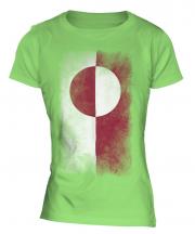 Greenland Faded Flag Ladies T-Shirt