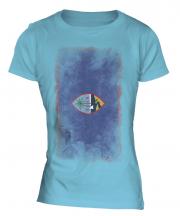 Guam Faded Flag Ladies T-Shirt