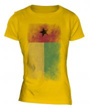 Guinea Bissau Faded Flag Ladies T-Shirt