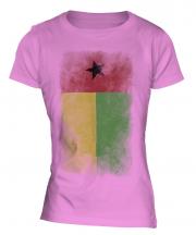 Guinea Bissau Faded Flag Ladies T-Shirt