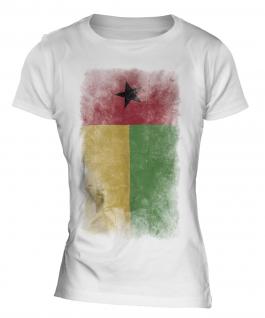Guinea Bissau Faded Flag Ladies T-Shirt